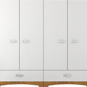 Kalune Design Šatní skříň Juraj 243 cm bílá/ořech