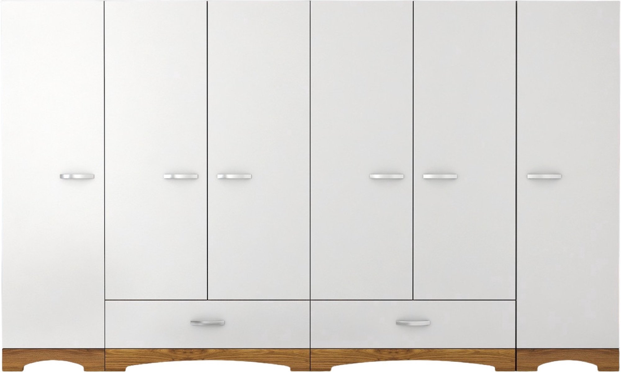 Kalune Design Šatní skříň Juraj 243 cm bílá/ořech