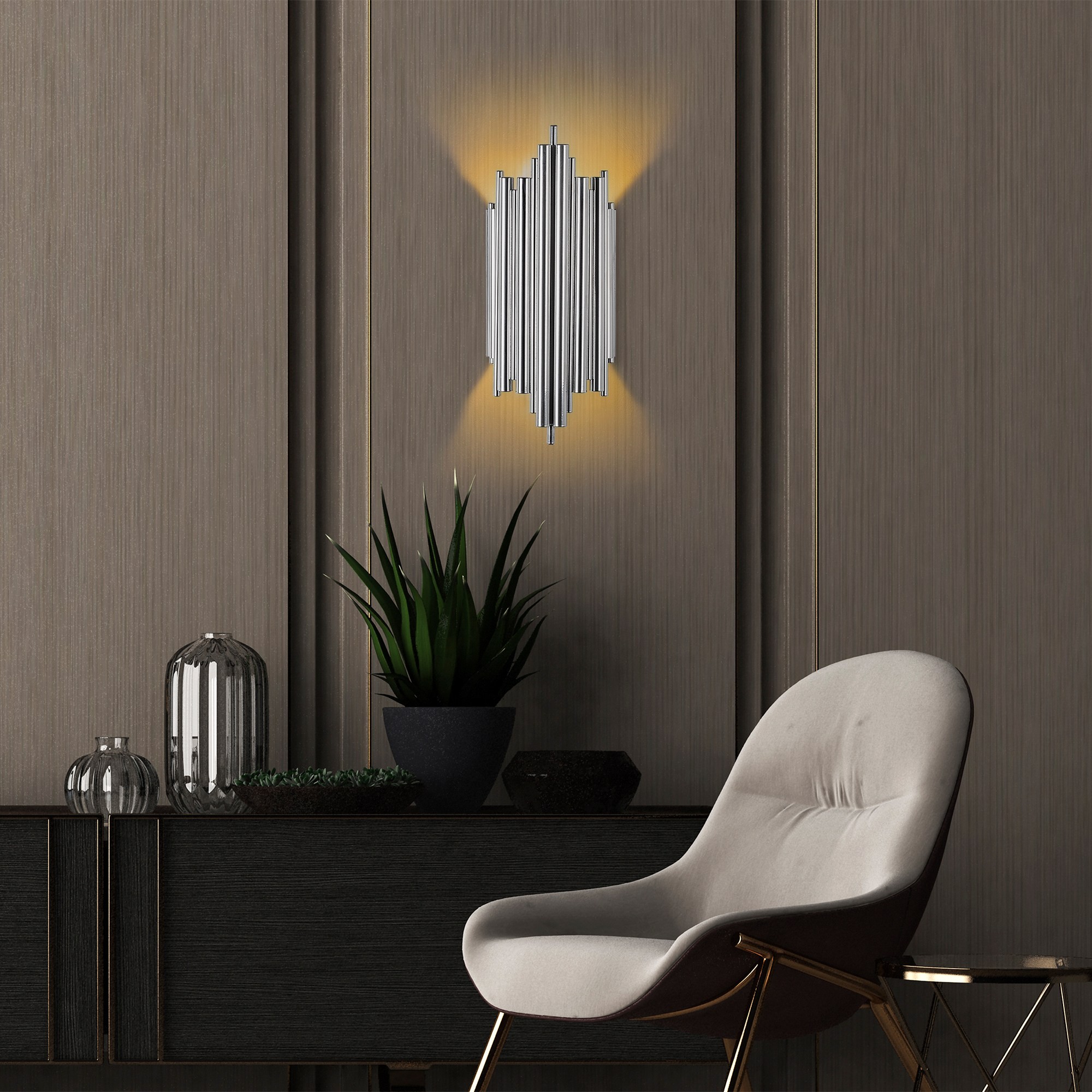Opviq Nástěnná lampa Reis chrom - Obrázek 2