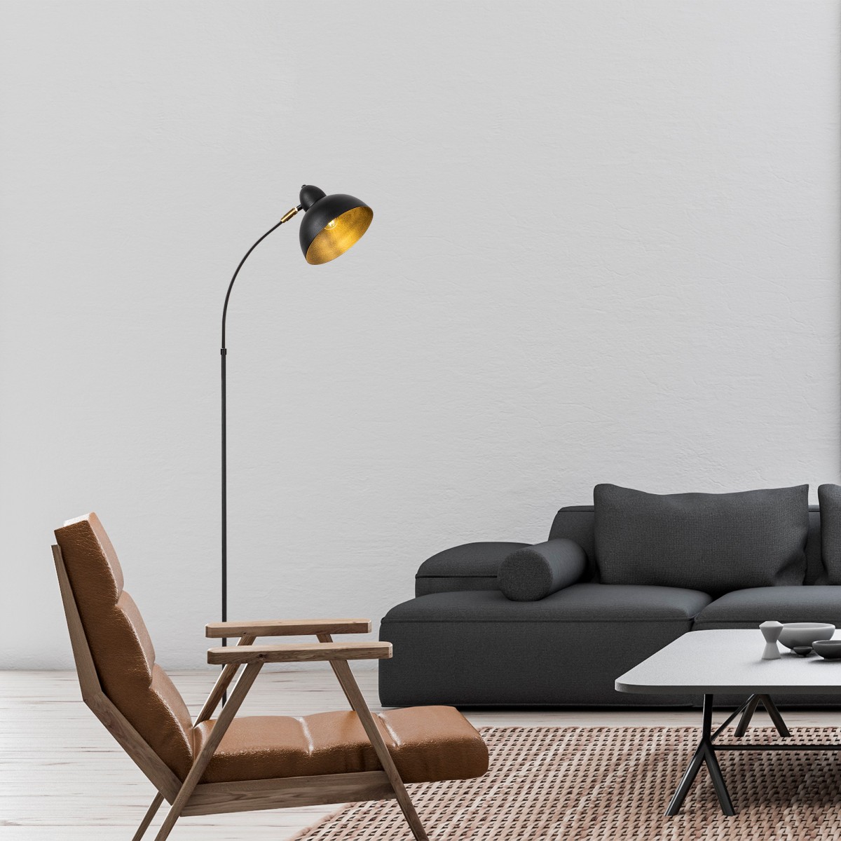 Opviq Stojací lampa Varzan 162 cm černá - Obrázek 2