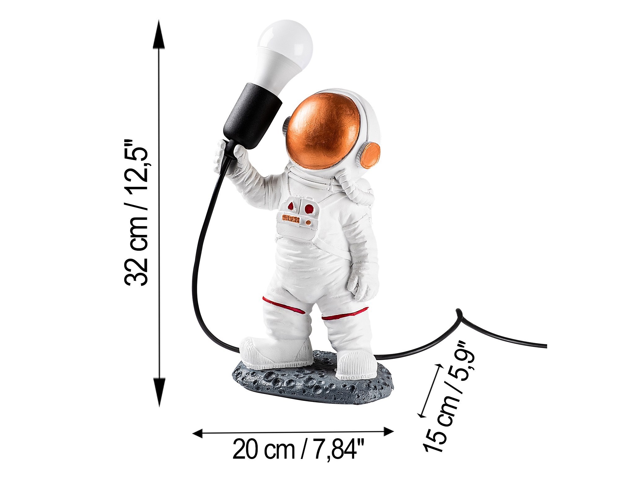 Opviq Stolní lampa Astronaut bronzová/bílá - Obrázek 2
