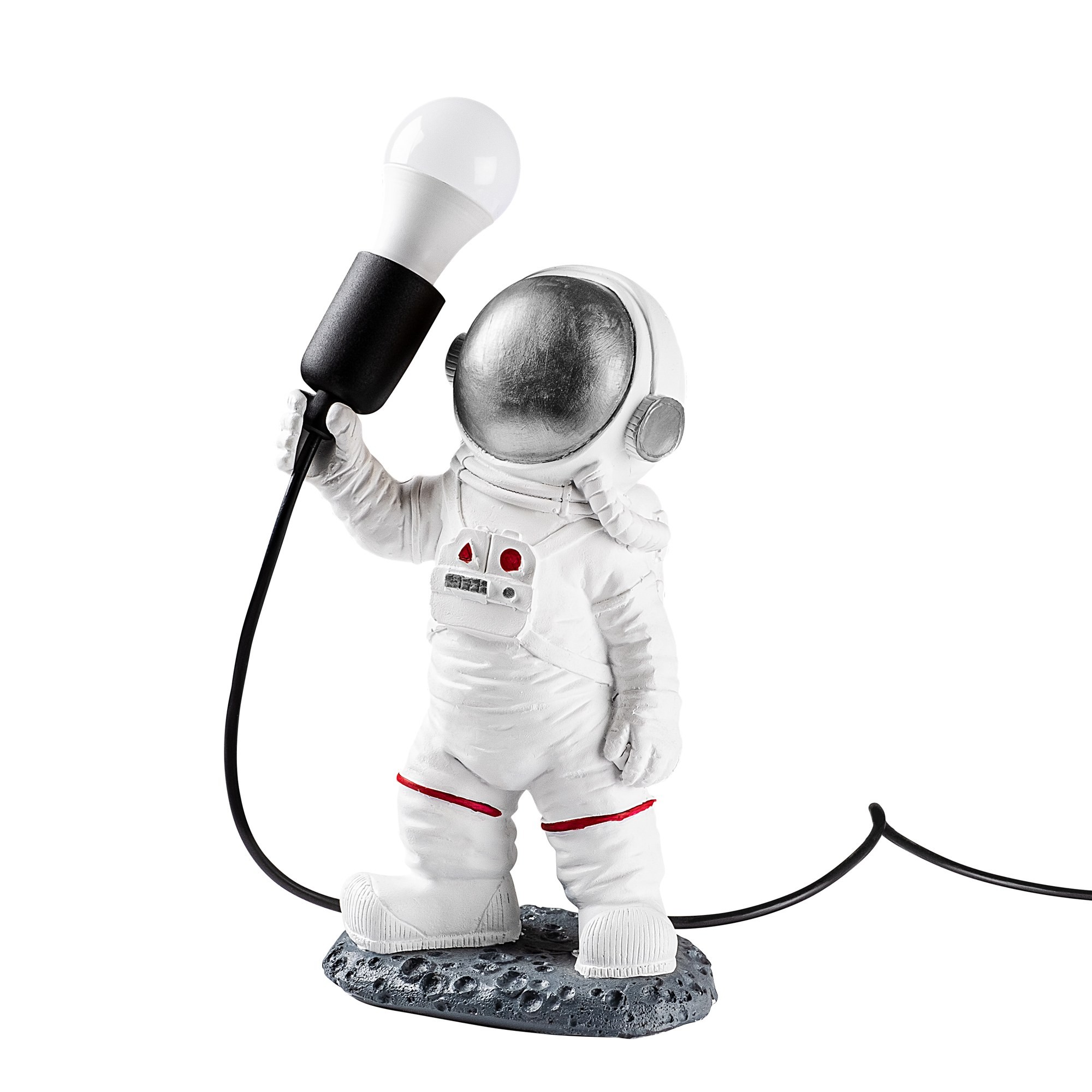 Opviq Stolní lampa Astronaut stříbrná/bílá