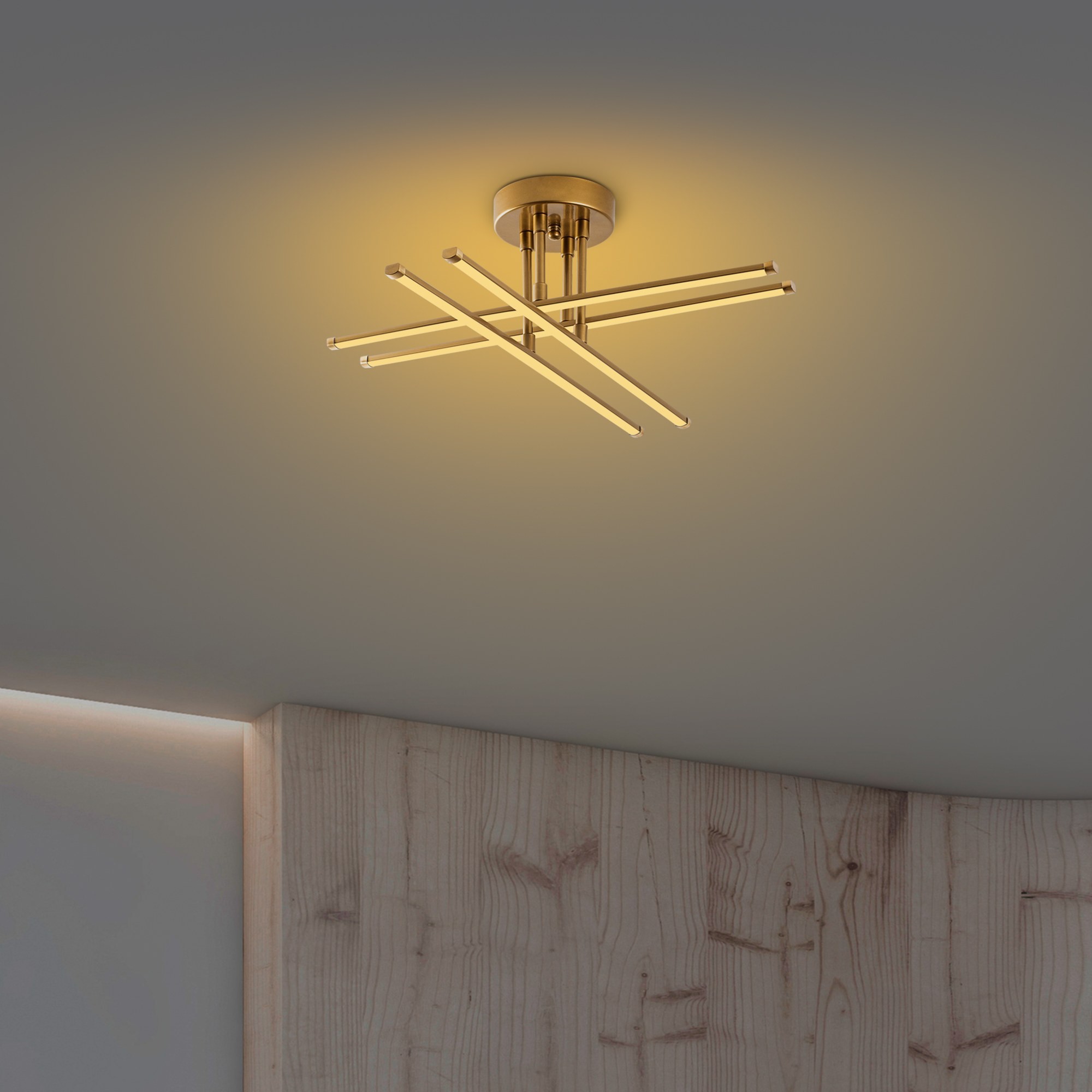Opviq Stropní LED svítidlo EXHAUST zlaté - Obrázek 2