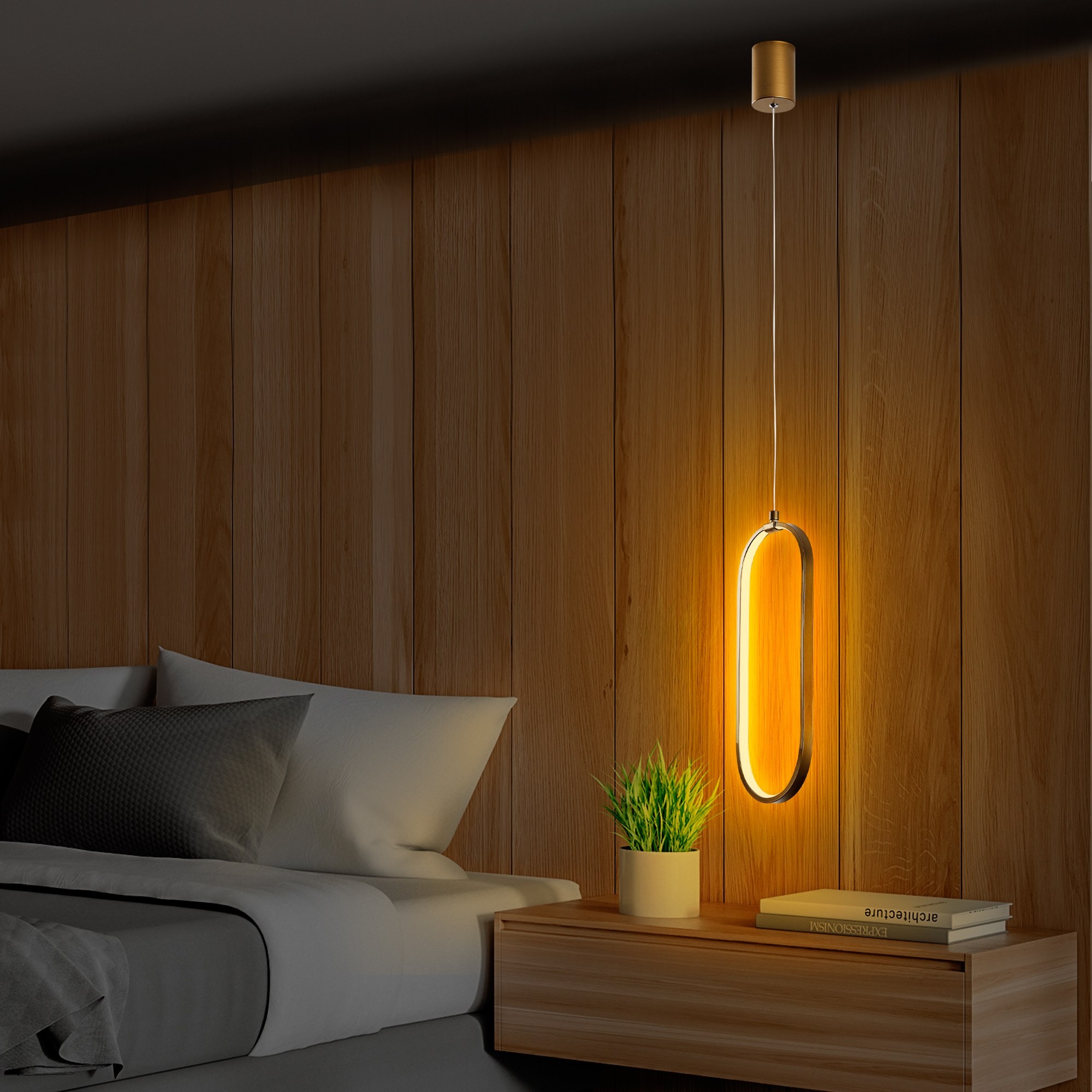 Opviq Závěsný LED lustr Can zlatý - Obrázek 2