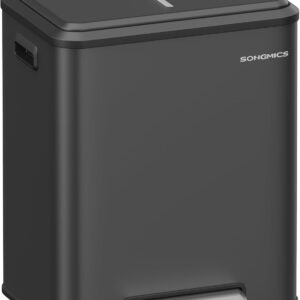 SONGMICS Odpadkový koš na tříděný odpad 2 x 15 l černá