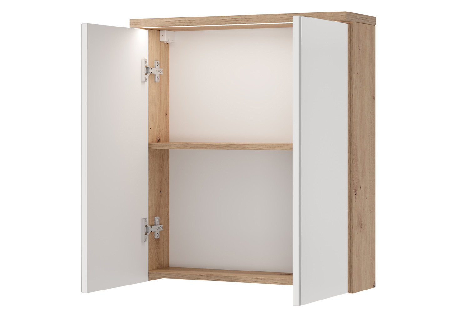Szynaka Závěsná zrcadlová skříňka s LED osvětlením Sting 56 60 cm dub Artisan - Obrázek 2