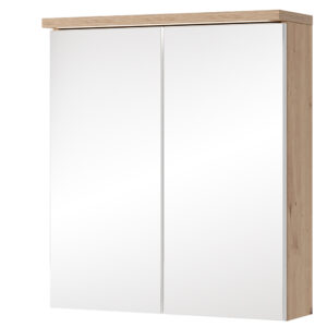 Szynaka Závěsná zrcadlová skříňka s LED osvětlením Sting 56 60 cm dub Artisan