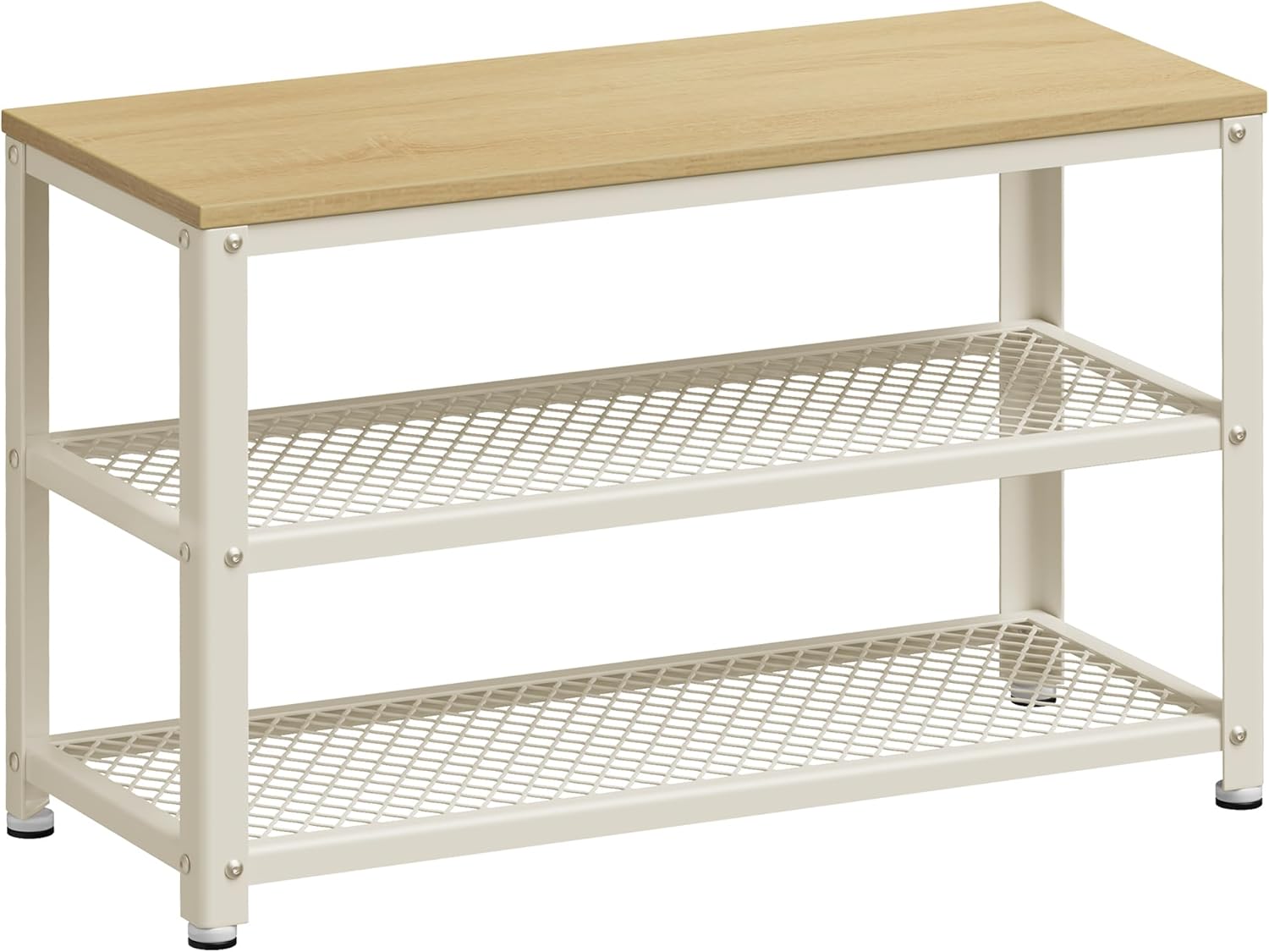 VASAGLE Lavička s botníkem 73 x 45 x 30 cm bílá dub