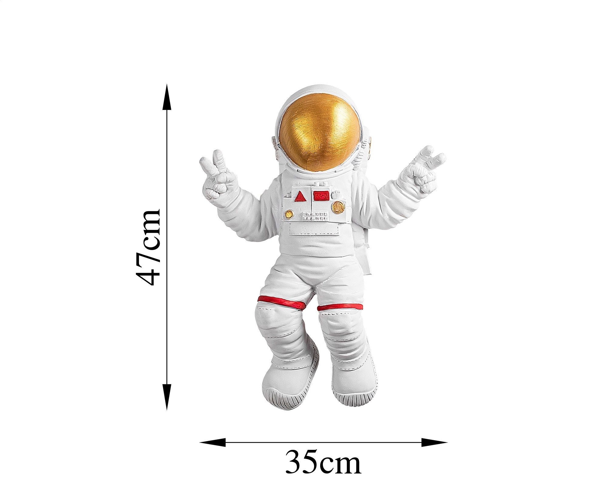 Wallity Nástěnná dekorace Astronaut bílá/zlatá - Obrázek 2