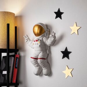 Wallity Nástěnná dekorace Astronaut bílá/zlatá