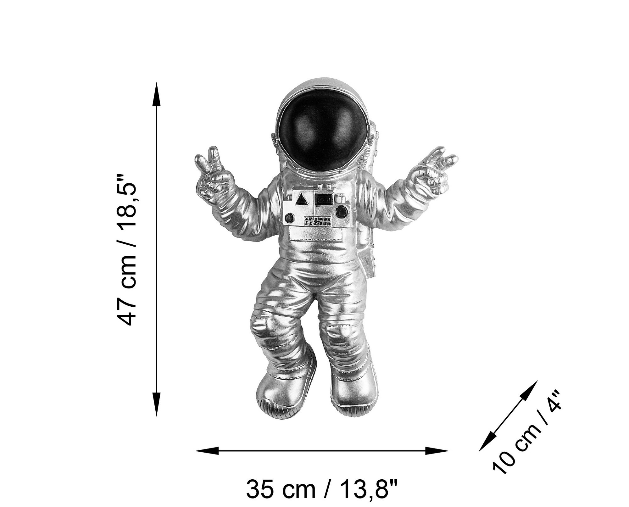 Wallity Nástěnná dekorace Astronaut stříbrná/černá - Obrázek 2