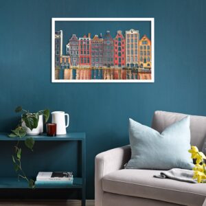 Wallity Nástěnná kovová dekorace Amsterdam Houses vícebarevná