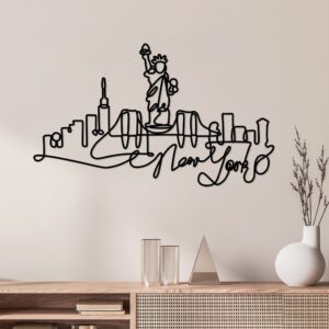 Wallity Nástěnná kovová dekorace New York černá