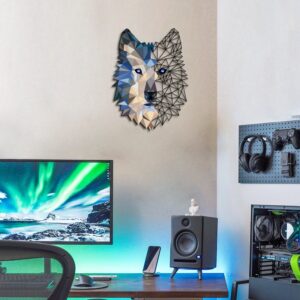 Wallity Nástěnná kovová dekorace Wolf Wall Art vícebarevná