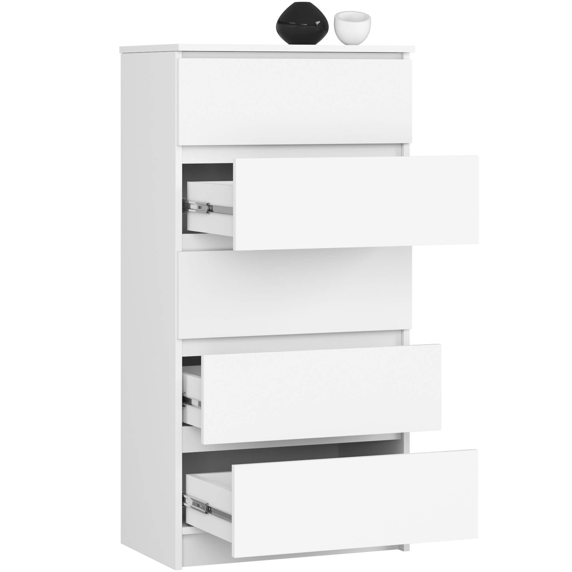 Ak furniture Komoda Kuba 60 cm - 5 šuplíků bílá - Obrázek 2