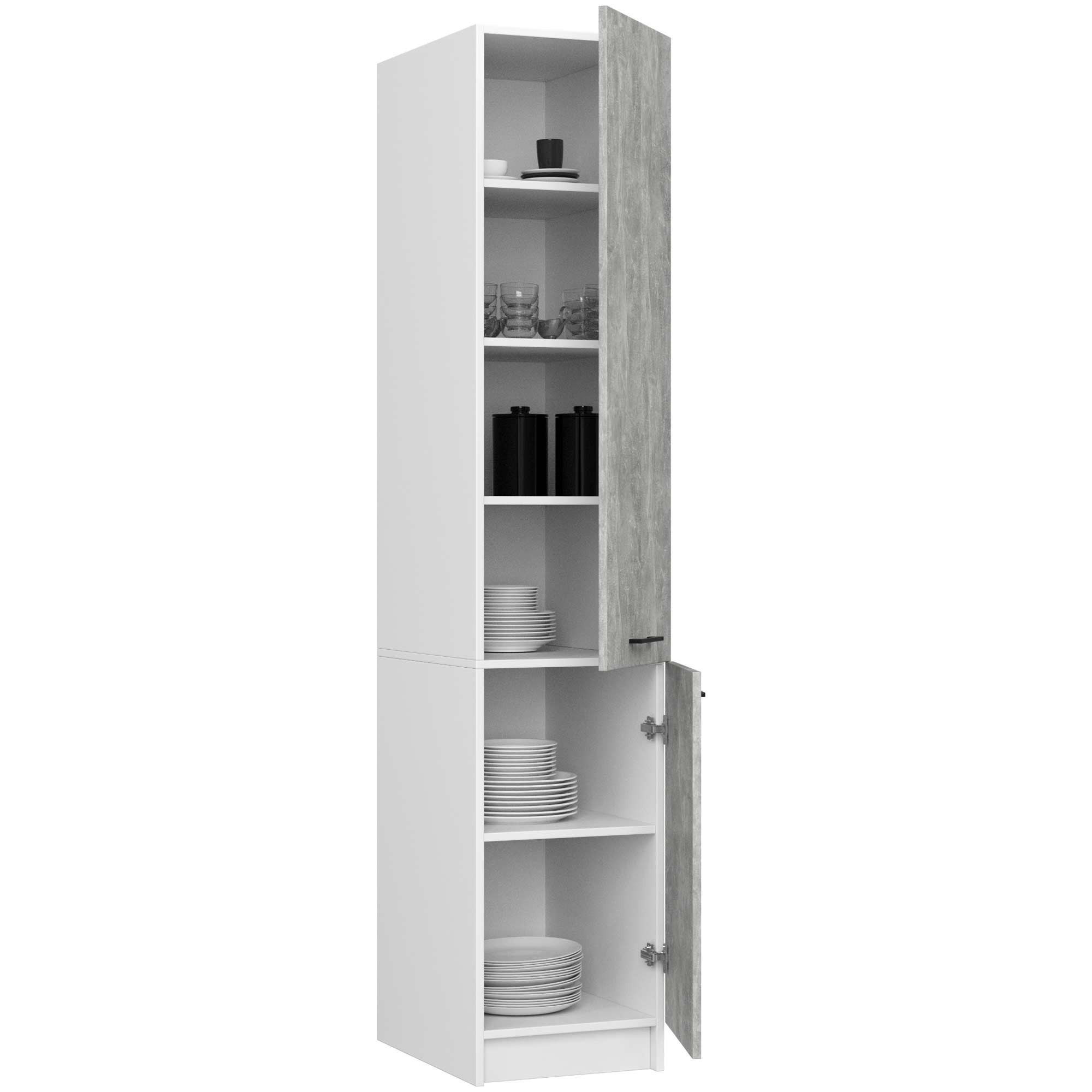 Ak furniture Kuchyňská skříňka OLIVIE 205x40 cm matná bílá/beton - Obrázek 2