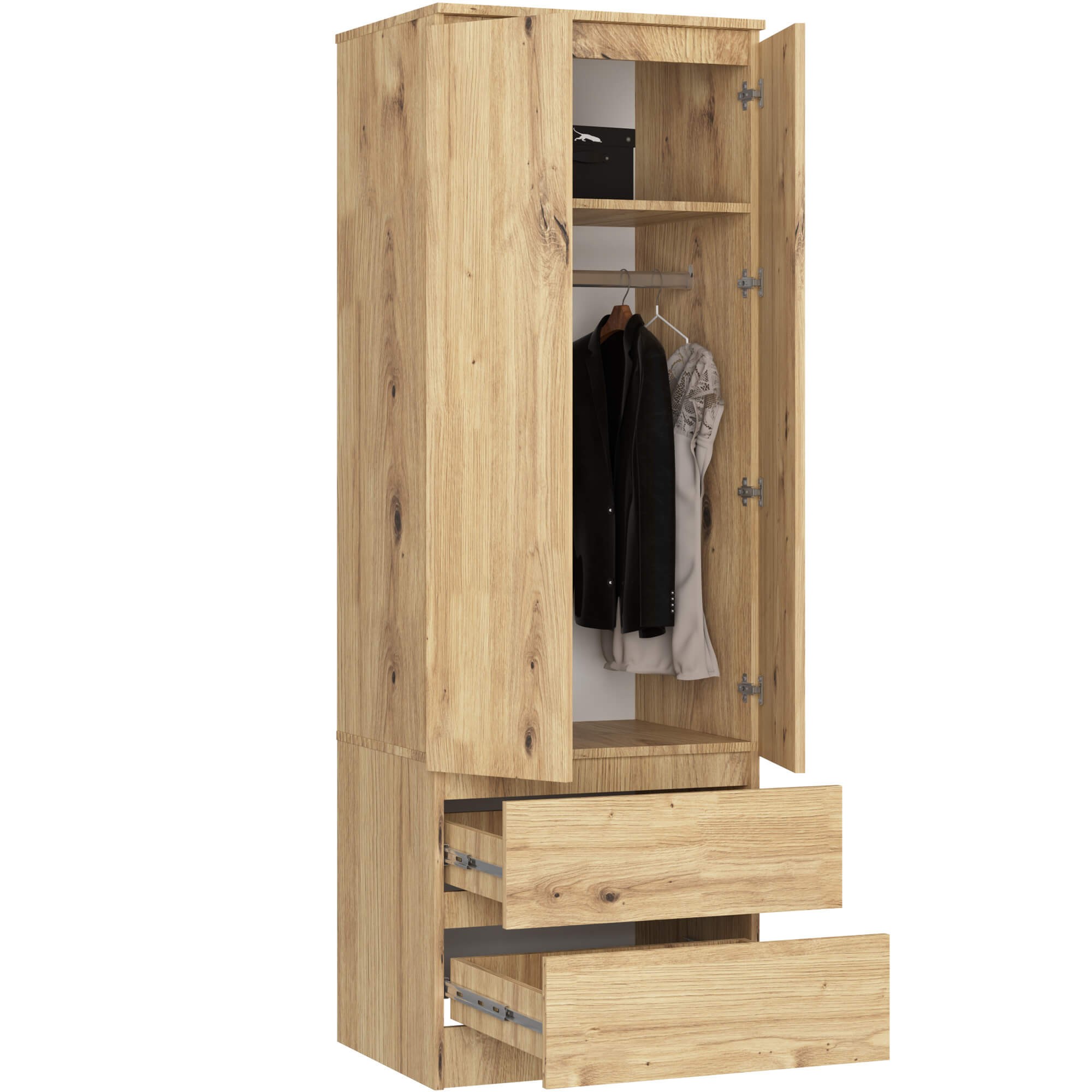 Ak furniture Šatní skříň STAR 60 cm dub artisan - Obrázek 2