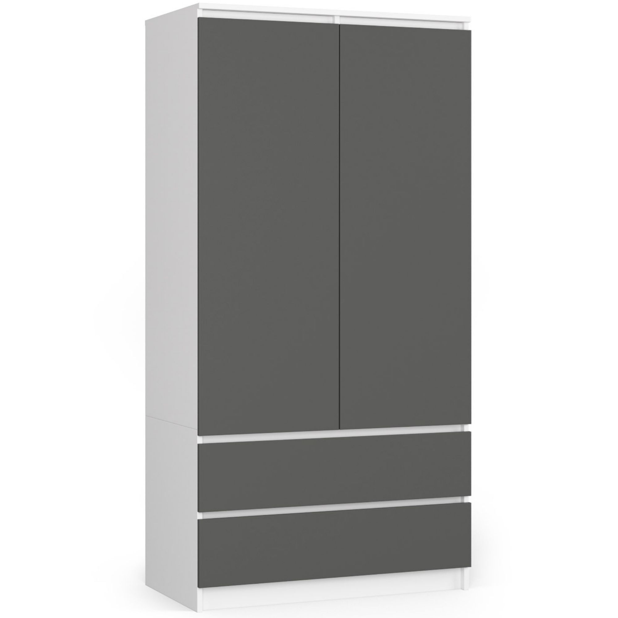 Ak furniture Šatní skříň Star 90 cm bílá/grafitově šedá