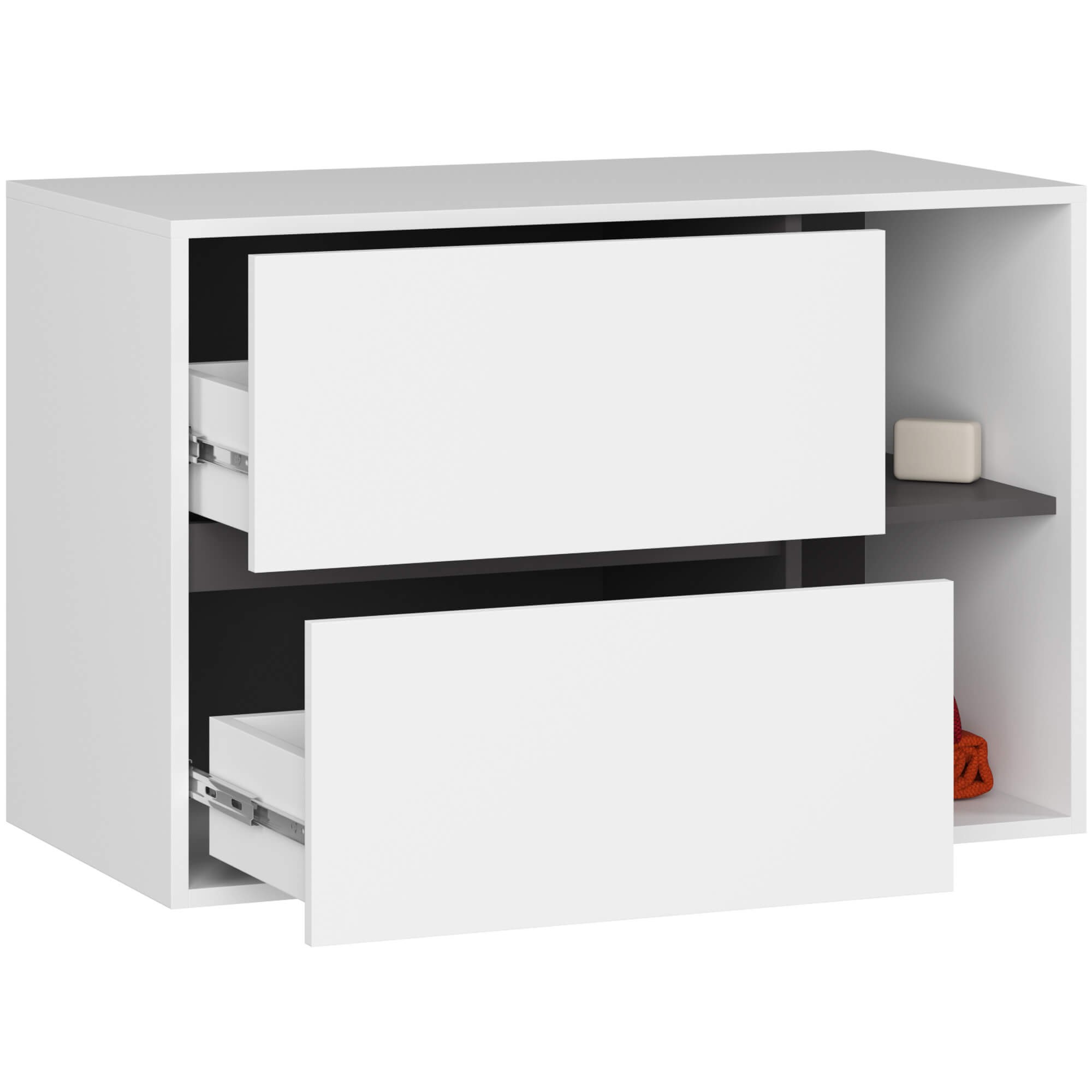 Ak furniture Závěsná skříňka pod umyvadlo VAMI 90 cm bílá/grafitová - Obrázek 2