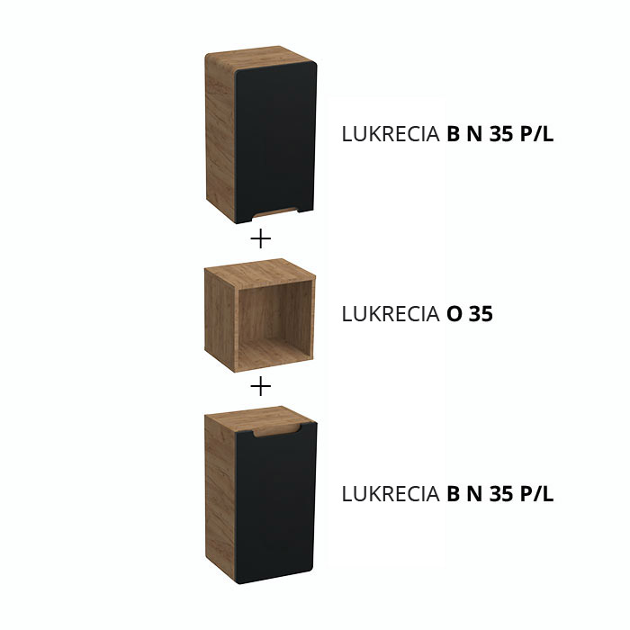 BPS-koupelny Doplňková koupelnová skříňka vysoká Lukrecia B V 35 P/L - Obrázek 2