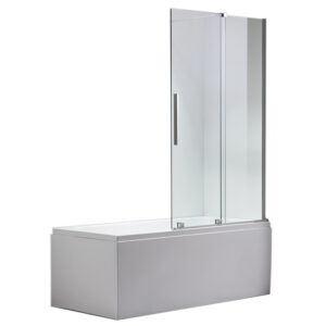 BPS-koupelny Dvoudílná vanová zástěna HYD-ATA 100x150 chrom/transparent
