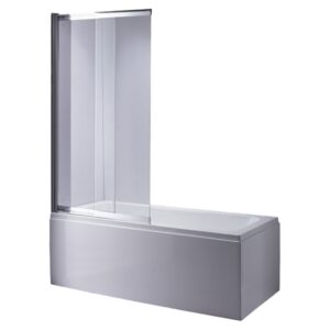 BPS-koupelny Dvoudílná vanová zástěna HYD-PR07 120x150 chrom/transparent