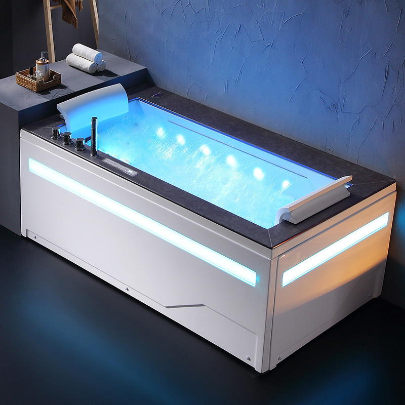 BPS-koupelny Hydromasážní vana HYD-BO926-BR 180x100 BÍLÁ/ČERNÁ s ohřevem vody - Obrázek 2