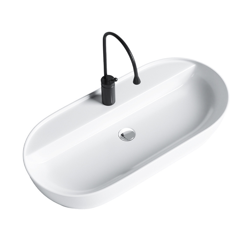 BPS-koupelny Keramické umyvadlo na desku HYD-EI-WH-810 81x41 cm