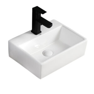 BPS-koupelny Keramické umyvadlo na desku HYD-VA-WH-400 40x30 cm