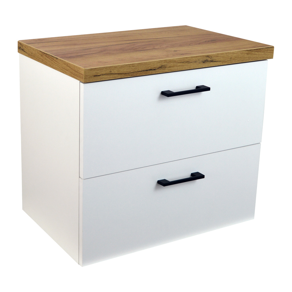 BPS-koupelny Koupelnová skříňka pod deskové umyvadlo Agria 60-HD - bílá/zlatý dub - Obrázek 2