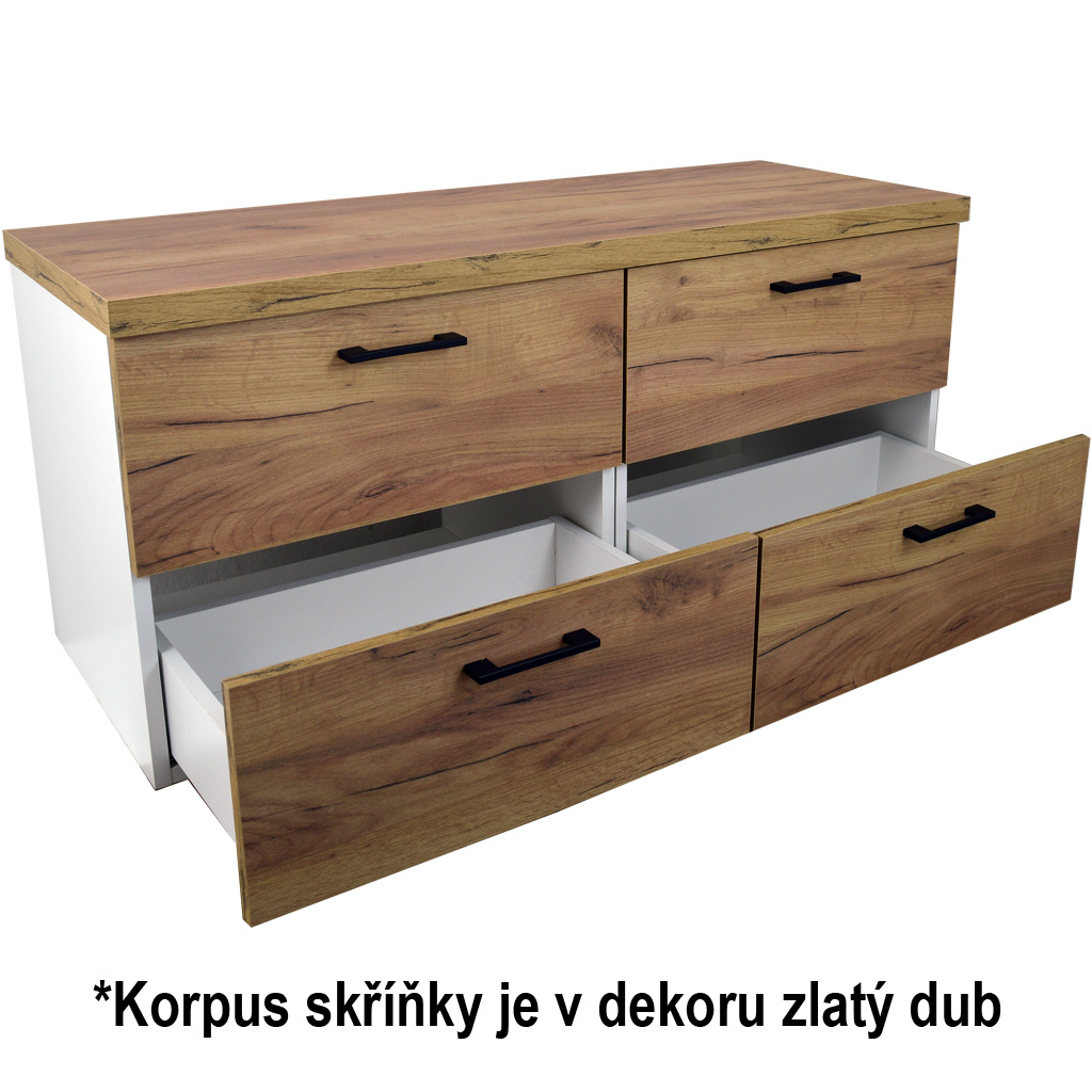BPS-koupelny Koupelnová skříňka pod deskové umyvadlo Agria GO 120-HD - zlatý dub/zlatý dub - Obrázek 2