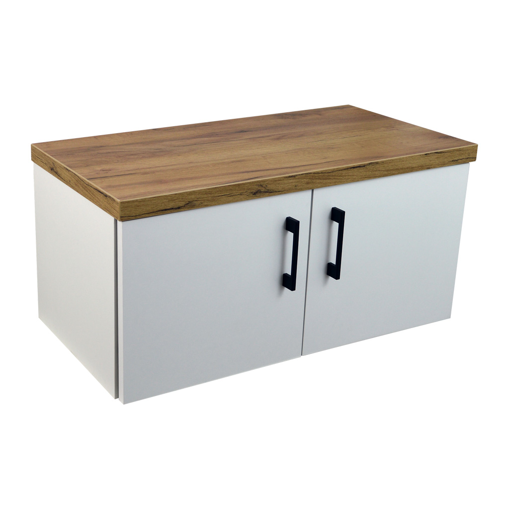BPS-koupelny Koupelnová skříňka pod deskové umyvadlo Agria II W 80-HD - bílá/zlatý dub - Obrázek 2