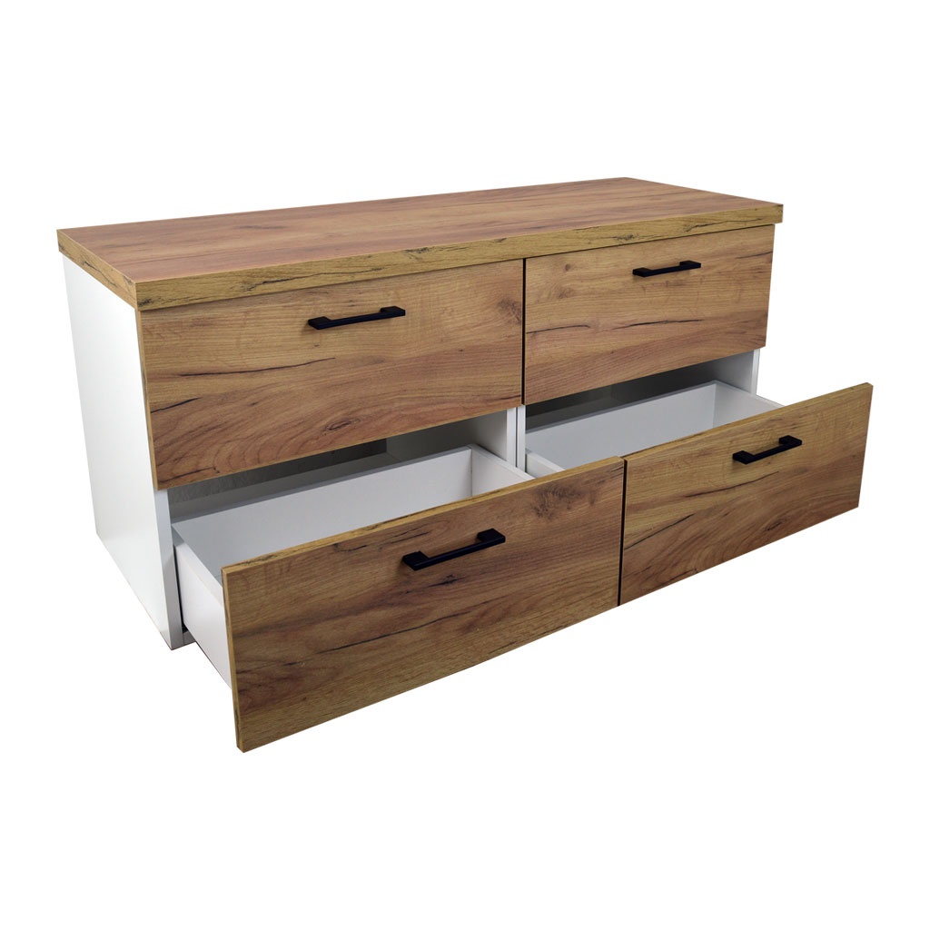 BPS-koupelny Koupelnová skříňka pod deskové umyvadlo Agria W 120-HD - bílá/zlatý dub - Obrázek 2