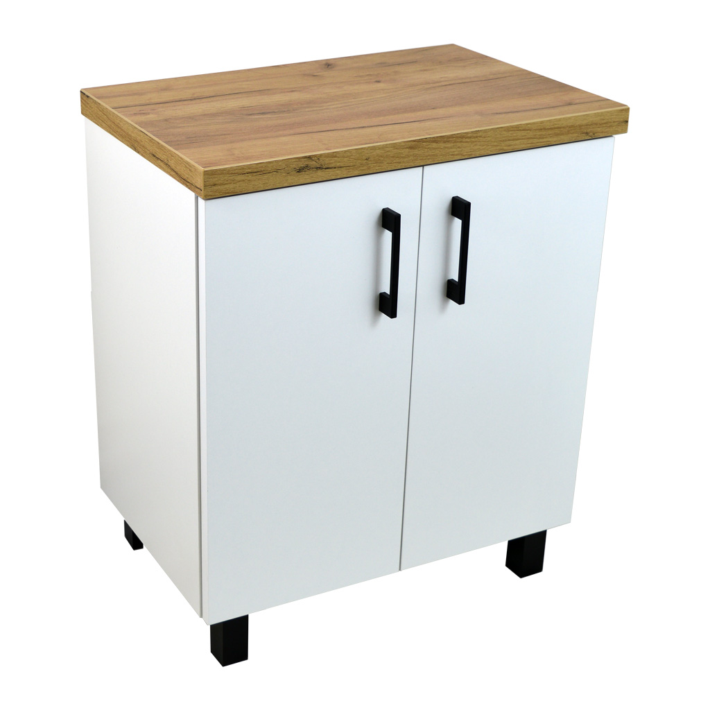 BPS-koupelny Koupelnová skříňka pod deskové umyvadlo ROSO W 60-HD - bílá/zlatý dub - Obrázek 2