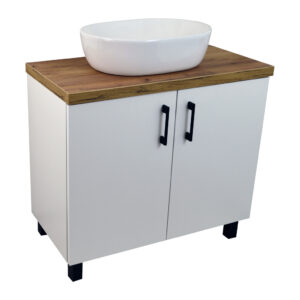 BPS-koupelny Koupelnová skříňka pod deskové umyvadlo ROSO W 80-HD - bílá/zlatý dub