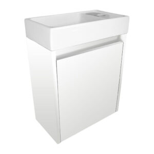 BPS-koupelny Koupelnová skříňka závěsná s keramickým umyvadlem Marta 40 White P/L