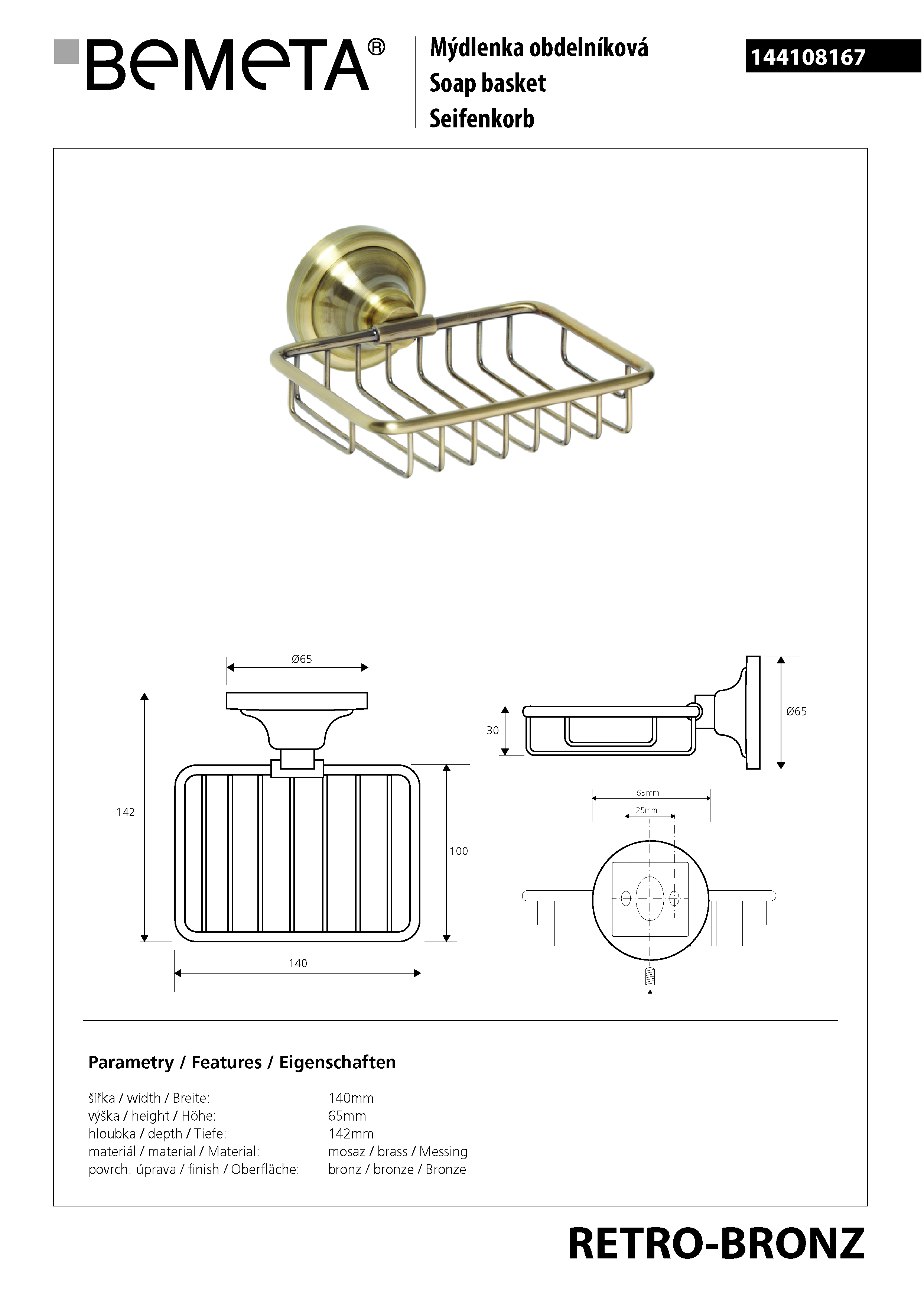 Bemeta Design RETRO bronz: Mýdlenka - 144108167 - Obrázek 2