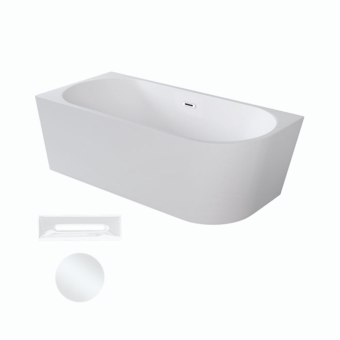 Besco Akrylátová volně stojící rohová vana Zoya 150x75 (170x80) bílá Rozměry (cm): 150x75