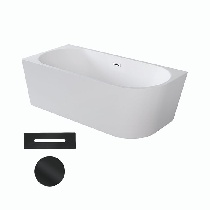 Besco Akrylátová volně stojící rohová vana Zoya 150x75 (170x80) bílá Rozměry (cm): 150x75