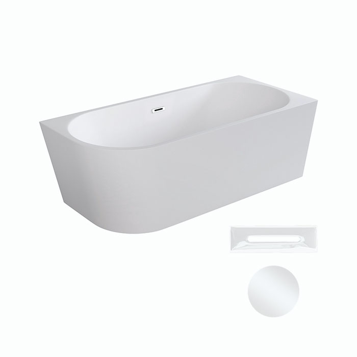 Besco Akrylátová volně stojící rohová vana Zoya 150x75 (170x80) bílá Rozměry (cm): 170x80