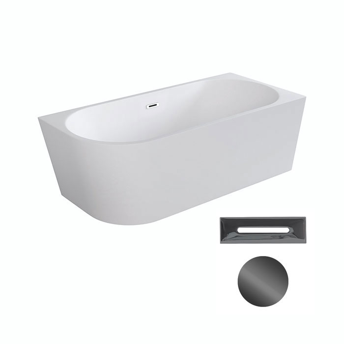 Besco Akrylátová volně stojící rohová vana Zoya 150x75 (170x80) bílá Rozměry (cm): 170x80