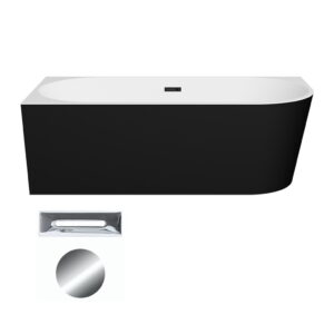 Besco Akrylátová volně stojící rohová vana Zoya BW 150x75 (170x80) bílá/černá Rozměry (cm): 170x80