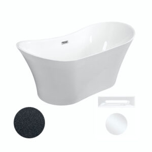 Besco Akrylátová volně stojící vana Amber Glam G 170x80 Barva: Bílá/grafit