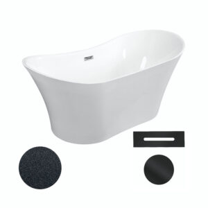 Besco Akrylátová volně stojící vana Amber Glam G 170x80 Barva: Bílá/grafit