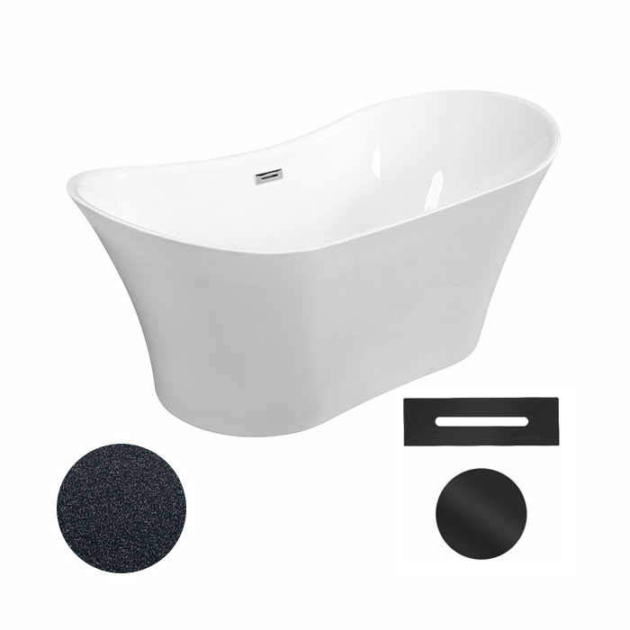 Besco Akrylátová volně stojící vana Amber Glam G 170x80 Barva: Bílá/grafit