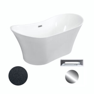 Besco Akrylátová volně stojící vana Amber Glam G 170x80 Barva: Bílá/grafit