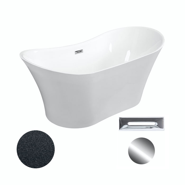 Besco Akrylátová volně stojící vana Amber Glam G 170x80 Barva: Bílá/grafit