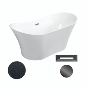 Besco Akrylátová volně stojící vana Amber Glam G 170x80 Barva: Bílá/grafit