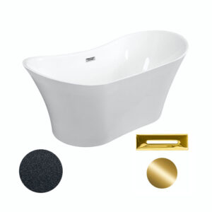 Besco Akrylátová volně stojící vana Amber Glam G 170x80 Barva: Bílá/grafit