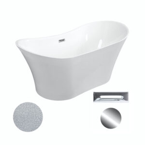 Besco Akrylátová volně stojící vana Amber Glam S 170x80 Barva: Bílá/stříbrná